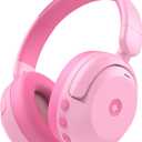 iClever BTH20 Active Noise Cancelling Headphones for Kids, 60H Play Time,Type C Fast Charging, Safe Volume 80dBA, Bluetooth5.4, Award-Winning Kids Headphones Wireless for iPad Tablet Airplane, Pink