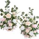 Ling's moment Free-Standing Wedding Aisle Runner Flowers, Blush Pink, 2pcs