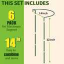 6-Pack Garden Plant Support Cages,14" Diax32 H Heavy Duty Interlinked Half Round Peony Support Rings,Metal Plant Support Stakes for Peony,Tomato,Hydrangea,Rose,Indoor & Outdoor Garden Plant Supports