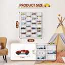Krafetto Toy Car Display Shelf, Holds 40 Diecast 1/64 Toys Car, Wall Mount Model Cars Storage Organize Case