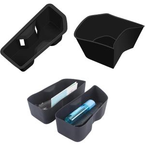 4PCS for 2024 2025 Toyot-a Grand Highlander Rear Car Door Container Silica Gel Pad and Center Console Front&Small Cup Holder Inserts Handle Storage Slot Pad Internal Modification Accessories