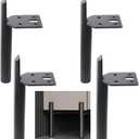 8 Inch Furniture Legs Black Coffee Table Feet, Mid-Century Metal Furniture Leg for Sofa Cabinet Ottoman, Set of 4 Side Mounted Style Home DIY Replacement Feet