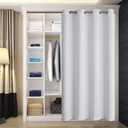 BGment Extra Long Doorway Room Darkening Curtains for Living Room, Privacy Sliding Door Bathroom Blackout Room Divider Curtains for Bedroom, Greyish White, Single Window Panels, W 52 x L 120 Inch