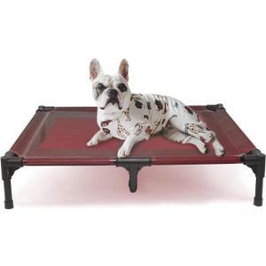 Suddus Elevated Dogs Bed Waterproof Outdoor, Portable Raised Dog Cot, Dog Beds Off the Floor, Dog Beds Easy Clean Indoor or Outdoor Use, Large, Red