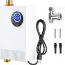 Tankless Water Heater Electric, 110V 3000W Under Sink Instant Hot Water Heater, 3-5 Seconds Fast Heating, with LED Display, IPX4 Waterproof, Perfect for Small Apartment/RV/Bathroom & Kitchen Sink