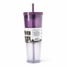 Manna™ Axel™ Plastic Tumbler & Straw Set - Purple, 24 oz 
