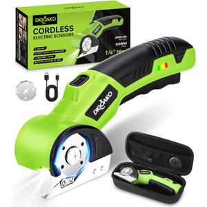 Cardboard Cutter - Rechargeable Cordless Electric Scissors, 4V Duty Electric Box Cutter for Cardboard, Safety Lock & LED Light, Powerful Cutting for Carton Carpet Plastic Fabric Leather