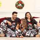 SWOMOG Family Christmas Pajamas Matching Sets Holiday Christmas Jammies Christmas PJs Matching Xmas Pjs for Adults Kids Black Christmas Print 140