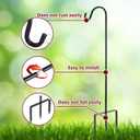 EXCMARK Shepherd Hook 48 inch 1/2 inch Thick Use at Weddings, Hanging Solar Lights, Lanterns, Bird Feeders, Metal Hanger Hook. (Black, 48 inch) U.S. Patent.