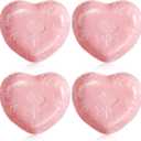 Tioncy 4 Pcs Valentine's Day Ceramic Heart Shaped Plates Galentine's Day 9 Inches Porcelain Heart Bowls Rose Dishes for Dessert Salad Appetizer Valentine Party Supplies(Pink)