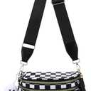 DOB SECHS Checkered Crossbody Purse Bag for Women Small Shoulder Hobo Bag Messenger Bag Checkered Purse