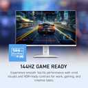 msi PRO MP243W E14 24-inch IPS 1920 x 1080 (FHD) Computer Monitor, 144Hz, Adaptive-Sync, HDR Ready, HDMI, Display Port, VESA Mountable, Tilt, 4-Side Slim Bezel, 1ms, White
