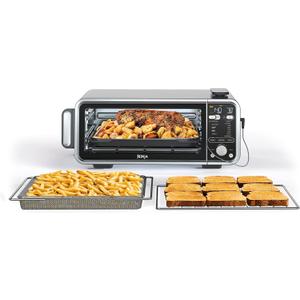 Ninja, Toaster Oven, Air Fryer, Thermometer, Toaster Oven Air Fryer Combo, Stainless Steel, Quick meals, Fries, Frozen Food, Air Fry, Dehydrate, Reheat, 13-in-1,Less Oil, Flip Away Oven, Foodi, SP351, 13 Functions + Smart Thermometer
