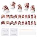 10 x MOOYIYAN Semi Cured Gel Nail Strips|Works with Any UV/LED Lamps|20 Pcs Gel Nail Stickers|Long-Lasting Two Weeks and Easy to Apply & Remove|Leopard Print