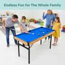 SereneLife 4 in 1 Multi Game Table, 4x2 Folding Portable Sports Arcade Games with Accessories, Ping Pong, Air Hockey, Pool Billiards, and Shuffleboard, for Indoor, Outdoor, All Ages