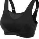 Wingslove High Impact Sports Bras for Women Plus Size Non Padded Wirefree Workout Bra Bounce Control (34G, Black)