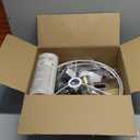 ELYONA Wood Tripod Floor Lamp Brushed Brass Metal & 3 Color Temperatures LED Bulb Vintage Wooded Standing Lamp Industrial Tall Light for Living Room Bedroom Office Beige Linen Shade Dark Brown & Gold