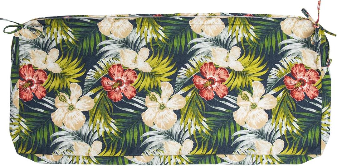 Magpie Fabrics Patio Bench Cushion Cover 42x18x3 Inch, NO Insert! Water Resistant UV Protection Outdoor Swing Loveseat Replacement Cover with Zipper (Midnight Floral)