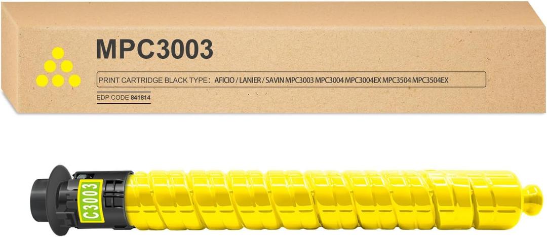 BUEGOO MP C3003 MPC3003 841814 Yellow Toner Cartridge Compatible with Aficio / Lanier / Savin MP C3003 C3004 C3004ex C3504 C3504ex Printer
