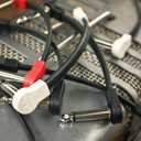 2 x Flat Low Profile Guitar Patch Cable 8 inch for Effects Pedals, S-Shape, 1/4 inch Right-Angle, White, 3-Pack