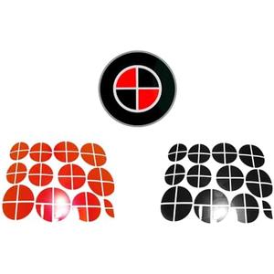 Gloss Black and Gloss Red Stickers - Compatible with BMW - Overlay Vinyl Decal for All Emblems Caps Logos Roundels Badges