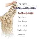BOHOBABE Faux Locs Crochet Hair 24 Inch, Boho Soft Crochet Locs with Curly Ends, Long Bohemian Goddess Locs Crochet Braids for Black Women (6 Packs, 613#)