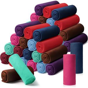 Kinlop Fleece Blanket Bulk 60 x 50 Inch Soft Lightweight Fleece Cozy Blanket Warm Throw Plush Pet Throw for Bed Couch Sofa Home Office Wedding Gifts Travel Camping(Elegant Color,40 Packs)