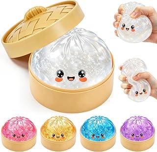 Squishy Toy, Crazy Fun Squishies Squeeze Stress Balls with Food Steaming Box, Stretchable Squishy Squeeze Toys for Holiday & Birthday Gifts