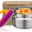 MAISON HUIS 8oz Soup Thermo Wide Mouth Vacuum Insulated Stainless Steel Food Jar, Leak Proof for Hot&Cold Food Kids Lunch Container for School Travel (Blue)