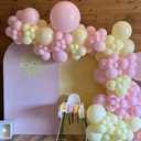 Pastel Pink Yellow Balloon Garland Arch Kit 143PCS Macaron Pink and Yellow Balloon Arch Kit for Honey Bear Baby Shower Princess Birthday Wedding Party Decorations