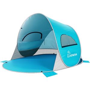 Wolfwise Pop up Beach Tent Sun Shelter with UPF50+ UV Protection, Instant Easy Setup Popup Beach Shade Canopy for 3 Person, Portable & Foldable with Carring Bag, 87 5747 in, Blue