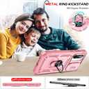 LeYi Compatible for Samsung Galaxy A36-5G Phone Case: Samsung A36 5G Case with Screen Protector X 2, Slide Camera Cover with Magnetic Stand, Heavy Duty Shockproof para A36 Case for Women Girl, Pink