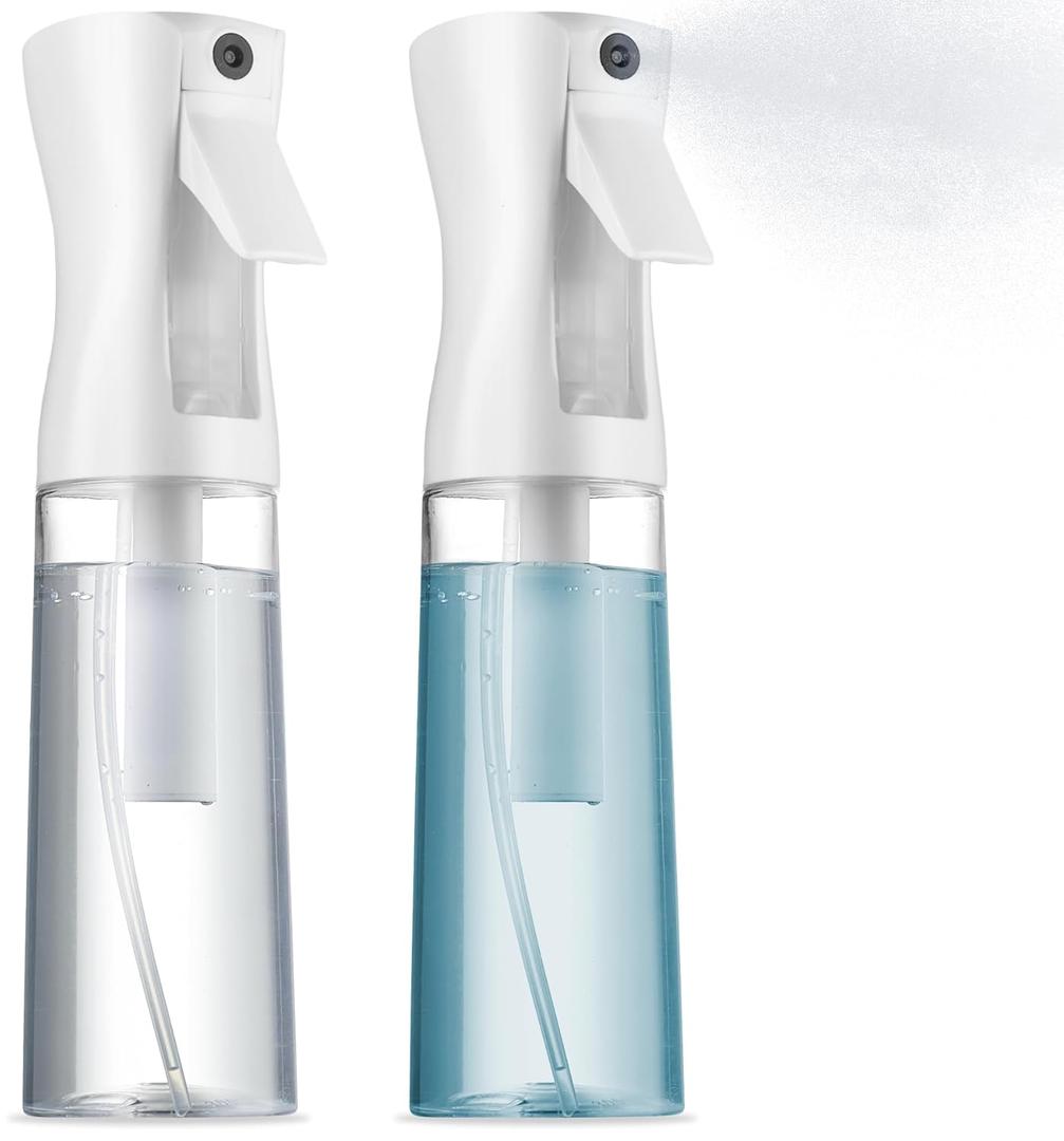 2 Pack Continuous Spray Bottles - Ultra Fine Mist Sprayer | Water Spray Bottle For Hair Mister Spray Bottle | Hair Spray Bottles For Hairstyling, Cleaning, Salons - 2pk 6.8 OZ / 200 ML ((2-Pack) - 6.8 OZ- 200ml)