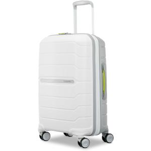 Samsonite Freeform Hardside Carry-On Luggage with Spinner Wheels - Hardshell Suitcase - TSA, Airline-Approved - Expandable Hard Shell, Smooth Rolling Wheels for Lightweight Travel - White/Grey