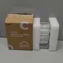 ComSaf 4 oz 6Pcs Glass Spice Jars with Label, Empty Spice Containers with Bamboo Lids, Square Seasoning Containers Trial and Supplement Set, Small Seasoning Bottles for Salt, Herbs, Sugar, Pepper