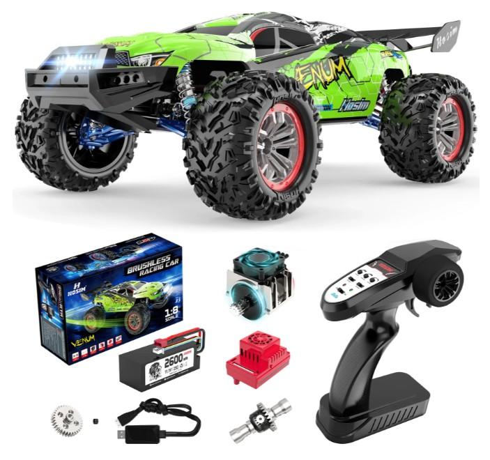 Hosim RC Cars Mini 1:8 RC Truck for Adults, Vortan RTR Brushless RC Cars Fast 50+mph All Terrain 4WD Remote Control Car Hobby Waterproof RC Car Electric Off-Road Monster Trucks with 3S Battery