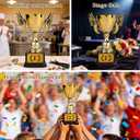 1st Place Gold Plastic Trophy with Detachable Sticker - Winged Design Award for Sports Competitions, Tournaments, Party Prizes & School Events