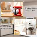 5 x Flour Funnel for KitchenAid Tilt-Head Mixer Anti-Splash Hands-Free Attachment, Fits 5.56 Qt Models, Dishwasher-Safe Baking Tool for Dry & Wet Ingredients