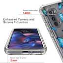 Case for Moto Edge 2022/Motorola Edge 2022 5G UW XT2205 Case with Tempered Glass Screen Protector, Full Body Clear Floral TPU Phone Protective Cover for Motorola Moto Edge 2022 5G (Butterfly)