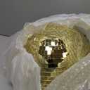 Sabary 11.81 Inch Disco Ball Helmet Adult Gold Glitter Glass Hat Novelty Punk Disco Ball Costume Cosplay for Nightclubs Parties Bar Djs Stage