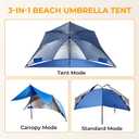 HOMEDEMO 9.5FT Oversized Beach Umbrella Shelter with Patented Side Panels, 3-in-1 Canopy Umbrella Shade Tent for Sports Games, Beach, Picnic, Bleacher Blue