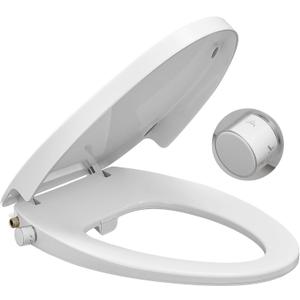 Bidet Toilet Seat,Non-Electric Quiet-Close,Fit Elongated Toilet Seat,Adjustable Water Pressure and Self-Cleaning Dual Nozzles