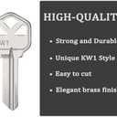KW1 Blank Key Blanks, Pack of 50 Uncut Blank Keys in Premium Brass, Copper Structures Blank Keys