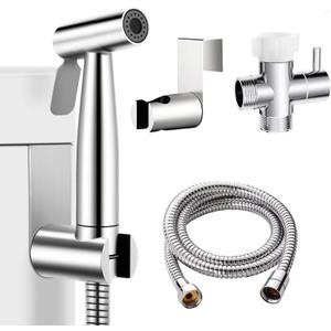 Handheld Bidet Sprayer for Toilet, IDMAX Jet Sprayer for Toilet Muslim Shower Set with 49-inch Hose and Bracket, Adjustable Bidet Attachment Water Pressure Control for Feminine Wash