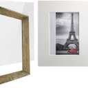 Art Emotion Farmhouse Rustic Woodgrain Style High Profile Picture Frame, 1.75" Frame Height, 2MM Reinforced Glass, Light Oak Finish 11x14 Frames for 8x10 and 5x7 Photos, Pack of 4