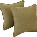 Blazing Needles Corded Square Jacquard Chenille Throw Pillow, 18", Hawthorne Multi 2 Count
