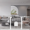 Extra Wide Baby Gate with Cat Door - Walk Through Small Pet Door Safety Gate for Stair Kitchen - Pressure Mounted No Drill 65.35"-68.11" Wide