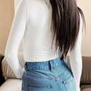 ZESICA Women's Long Sleeve Mock Neck Shirts 2025 Fall Winter Thermal Casual Slim Fit Pullover Tops (XL)