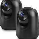 Cameras for Home Security, 2K Pan/Tilt Indoor Camera Baby Monitor Pet Camera App Sleep Mode, 24/7 2-Way Talk Human Detection Motion Tracking Night Vision SD/Cloud Storage Indoor Security Camera 2-Pack