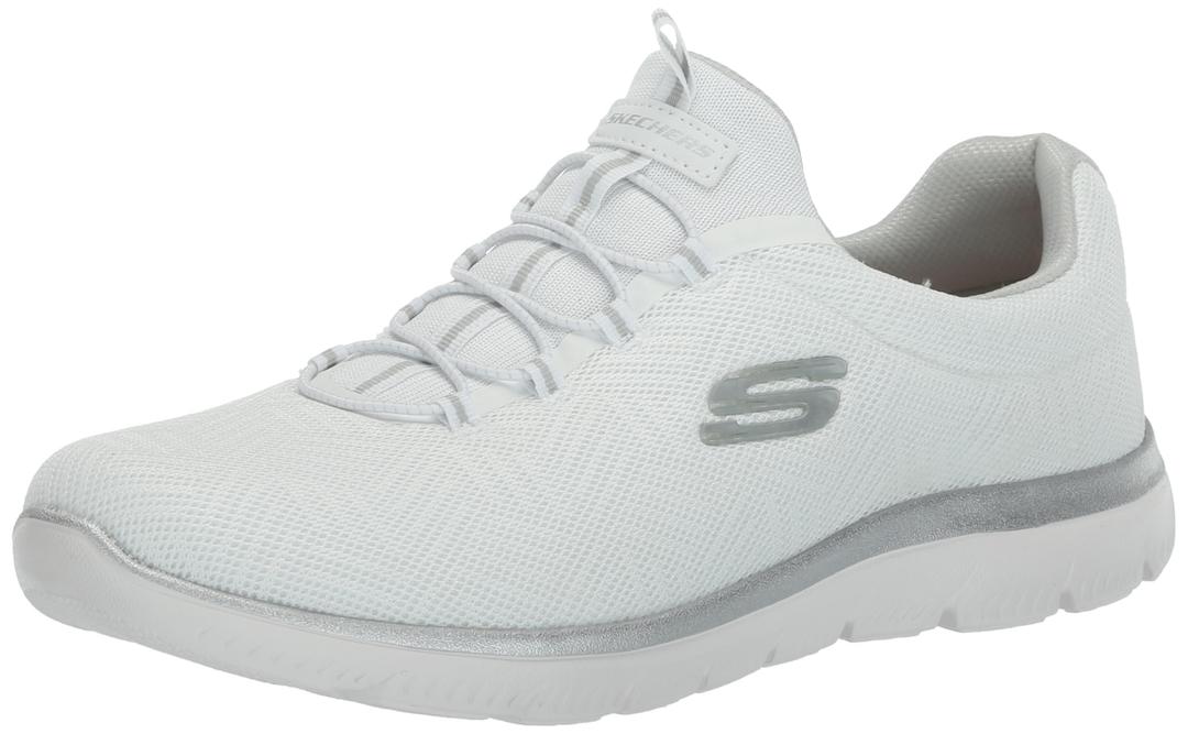 Skechers Women's Summits Artistry Chic, White/Silver USW, 11